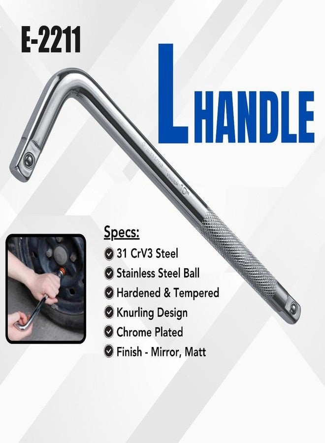 إيست مان مفتاح ربط بمقبض على شكل حرف L من إيستمان، مقاس 1/2 (12.7) 450 مم، مصنوع من فولاذ CRV مصقول بالكامل، ومقسى بالكامل، ومُقسّى، شديد التحمل، مناسب للسيارات والشاحنات والشاحنات الصغيرة (E-2211). - Image 3